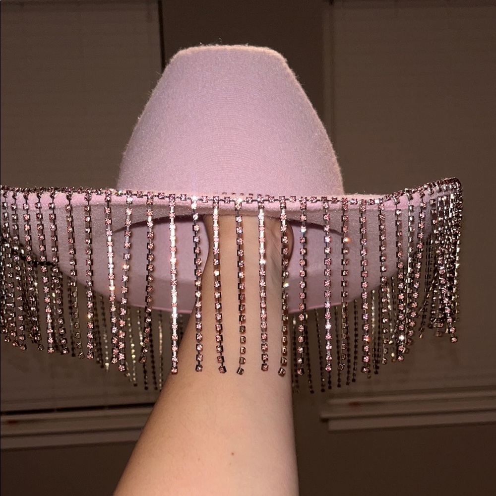 Pink Rhinestone Embellished Hat - Picture 3 of 3